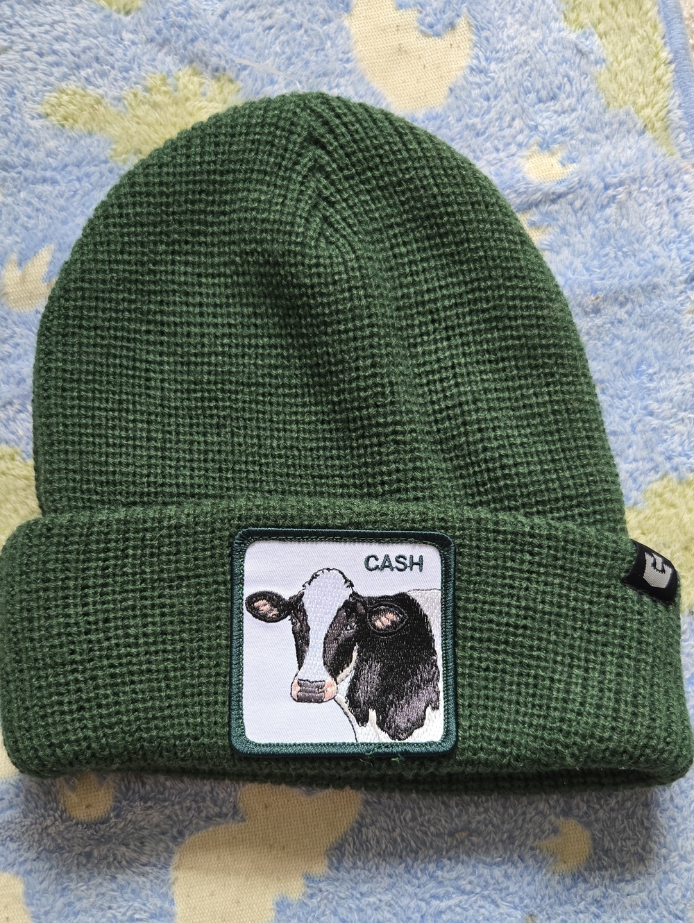 Goorin Bros Green 'Cash' Cow Patch Knit Beanie